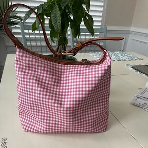 Downey & Bourke pink checkered handbag